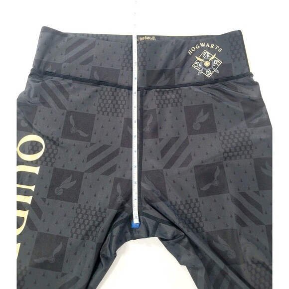 Harry Potter HOGWARTS Women's L Black Gold Leggings High Rise Quidditch NWOT - Picture 10 of 12